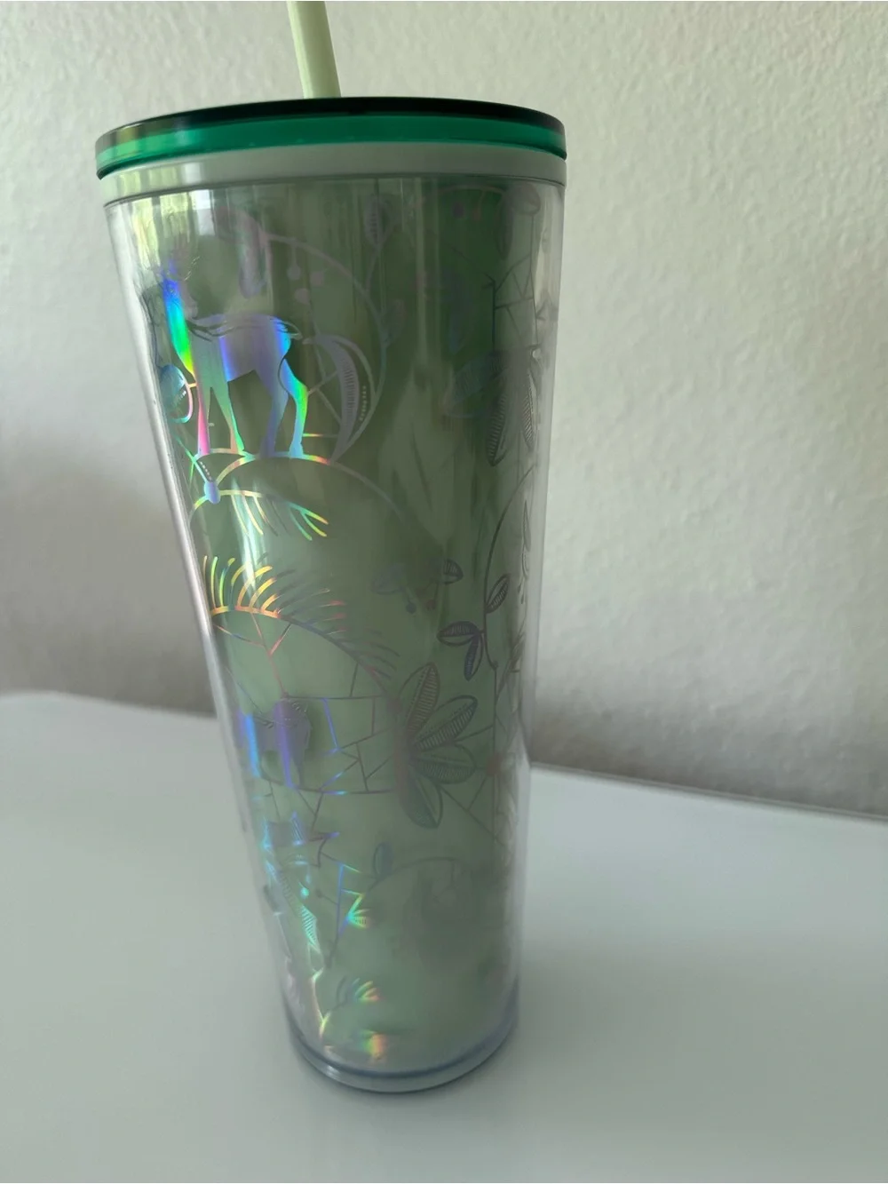 Starbucks 2022 holiday mint winter woodland color change tumbler 24 oz. NWT.